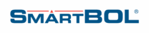 A logo with blue text