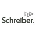 Logo of Schreiber Foods with gray text and geometric triangle design on a white background. The triangles form an abstract arrow shape.