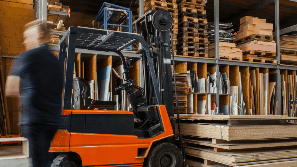 Forklift operator loading=