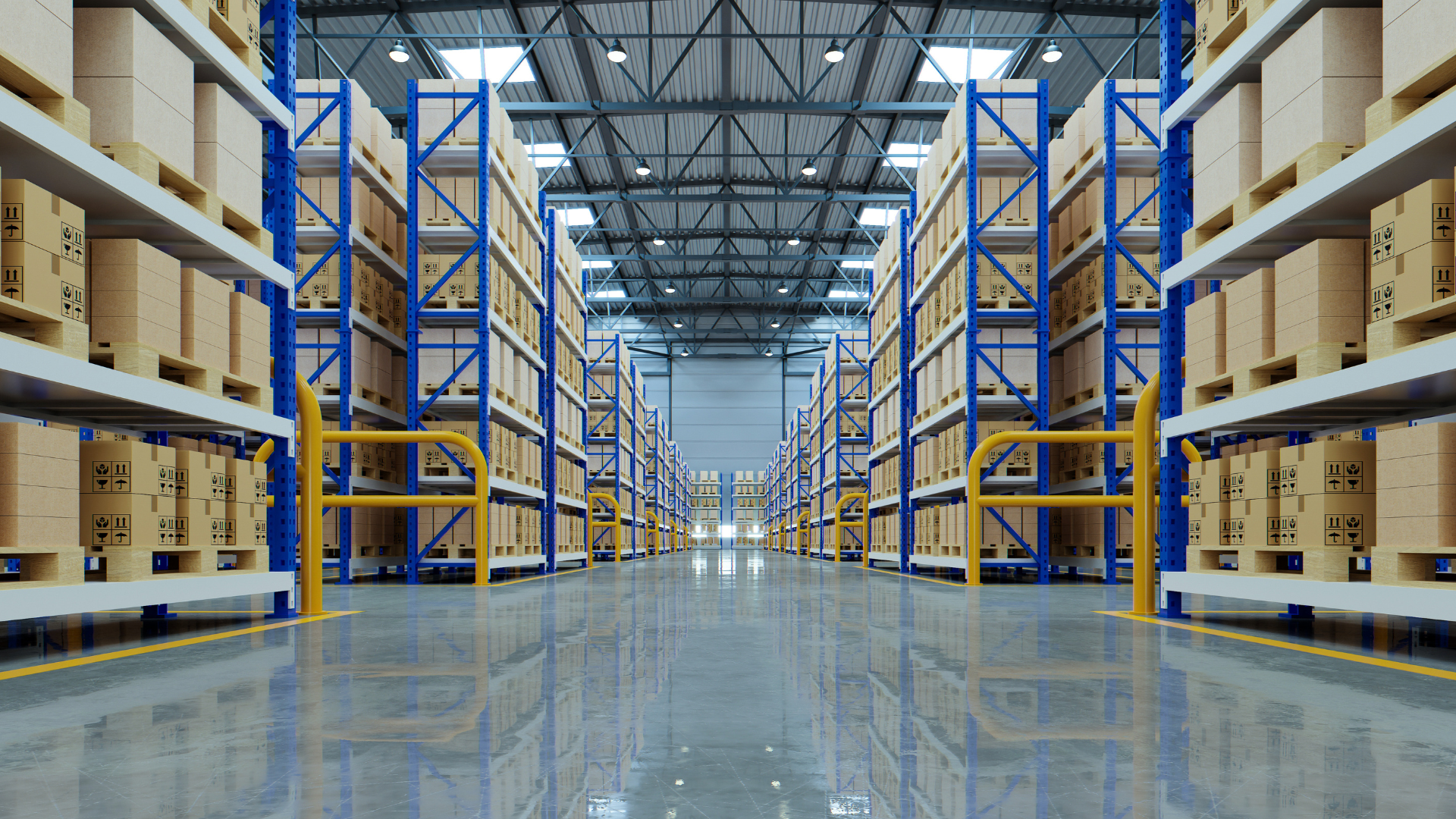 Empty warehouse aisle reflecting the warehouse labor shortage and workforce gap