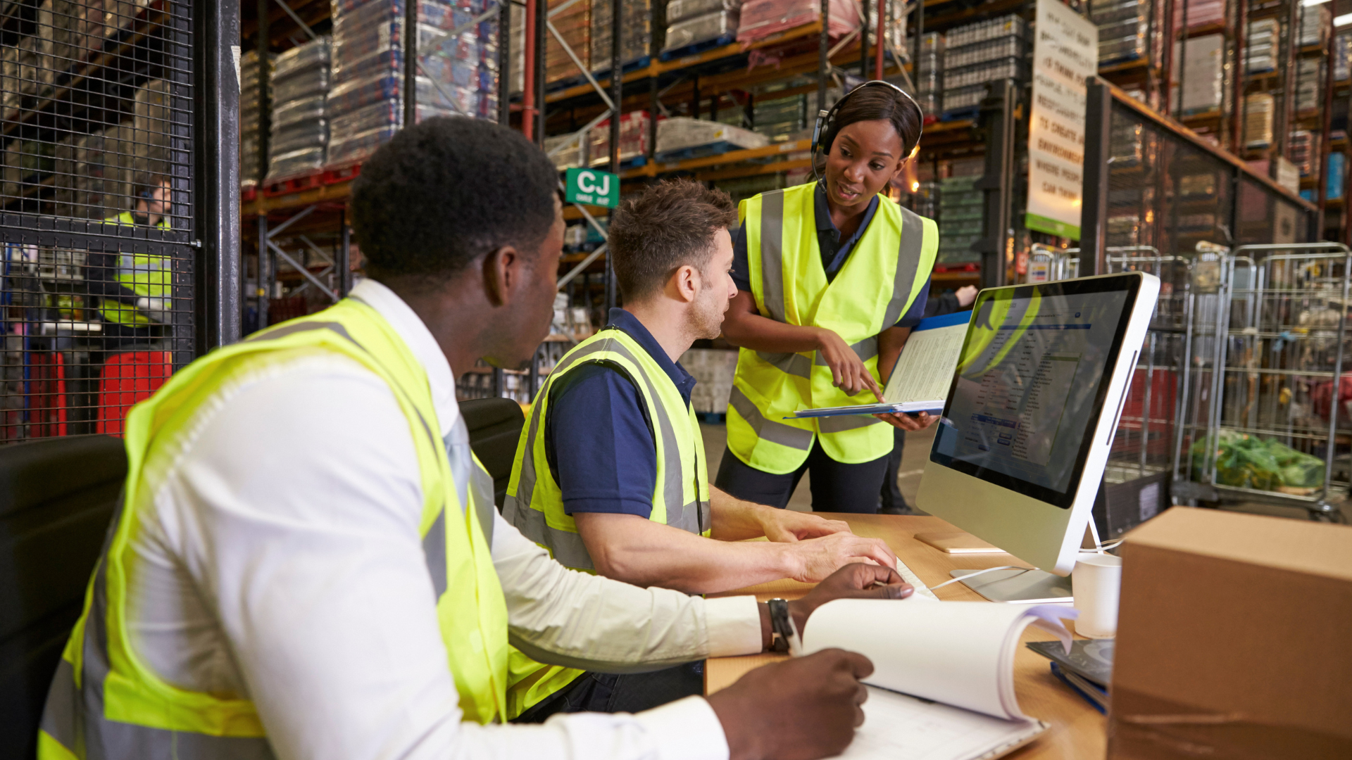 3PL labor management review: team analyzes labor cost-to-serve data on-screen